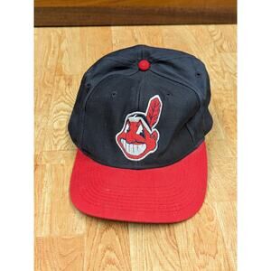 Vintage LOGO 7 MLB Cleveland Indians Guardians Fiber Optic Light Up Hat Cap 90s